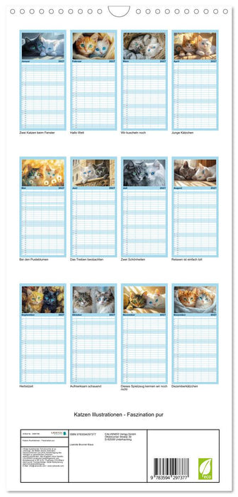 Katzen Illustrationen - Faszination pur (CALVENDO Familienplaner 2027)