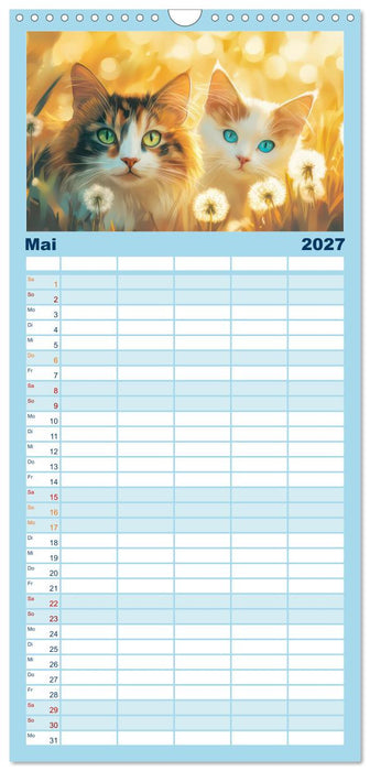 Katzen Illustrationen - Faszination pur (CALVENDO Familienplaner 2027)