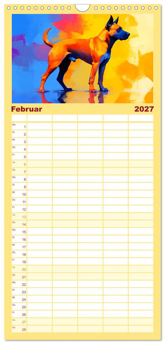 Kraftvolle Partner. Hunde in künstlerischer Öloptik (CALVENDO Familienplaner 2027)