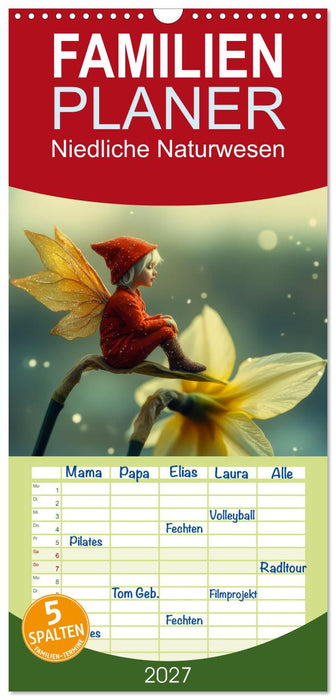 Niedliche Naturwesen (CALVENDO Familienplaner 2027)