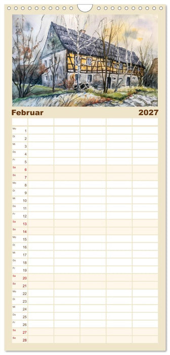 Dresden und das Elbtal - Ein Aquarellkalender von Claudia Pinkau (CALVENDO Familienplaner 2027)