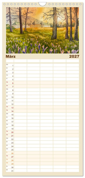 Dresden und das Elbtal - Ein Aquarellkalender von Claudia Pinkau (CALVENDO Familienplaner 2027)