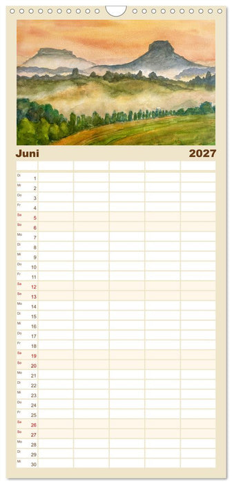 Dresden und das Elbtal - Ein Aquarellkalender von Claudia Pinkau (CALVENDO Familienplaner 2027)