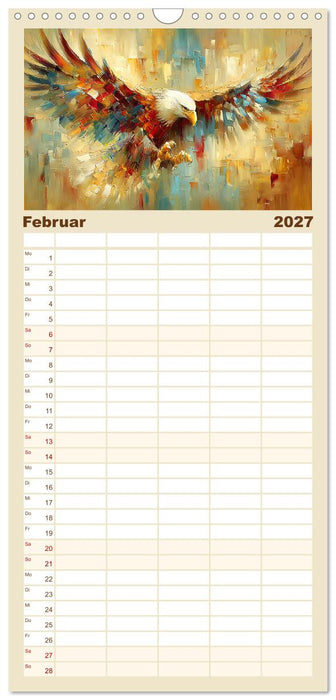 Majestäten der Lüfte. Raubvögel zwischen Himmel und Kunst (CALVENDO Familienplaner 2027)