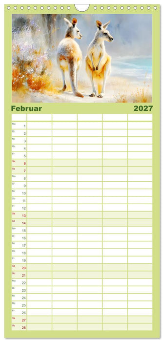 Kängurus. Spaß zwischen Sand, Wind und Wellen (CALVENDO Familienplaner 2027)