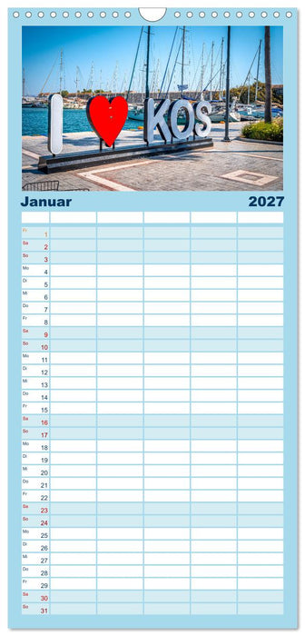 Insel Kos in Griechenland (CALVENDO Familienplaner 2027)