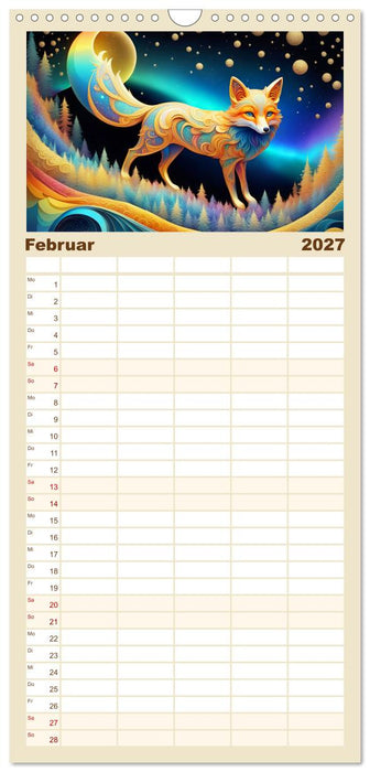 Tiere aus Regenbogenfarben (CALVENDO Familienplaner 2027)