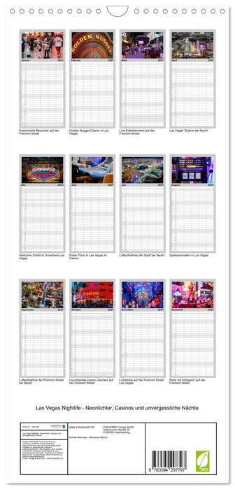 Las Vegas Nightlife - Neonlichter, Casinos und unvergessliche Nächte (CALVENDO Familienplaner 2027)