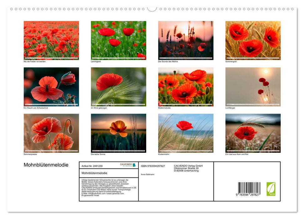 Mohnblütenmelodie (CALVENDO Premium Wandkalender 2027)