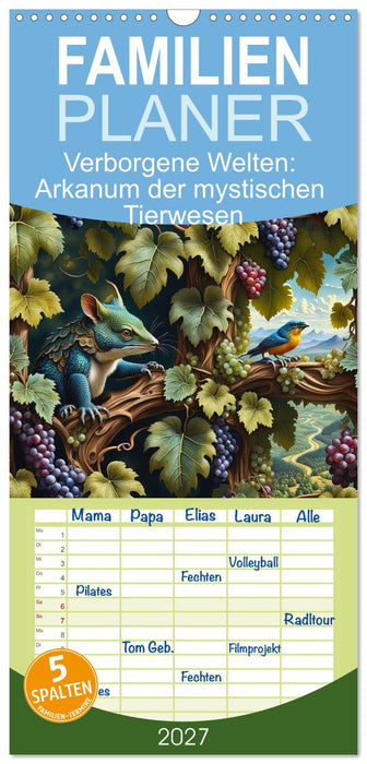 Verborgene Welten: Arkanum der mystischen Tierwesen (CALVENDO Familienplaner 2027)