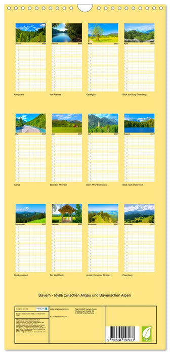 Bayern - Idylle zwischen Allgäu und Bayerischen Alpen (CALVENDO Familienplaner 2027)