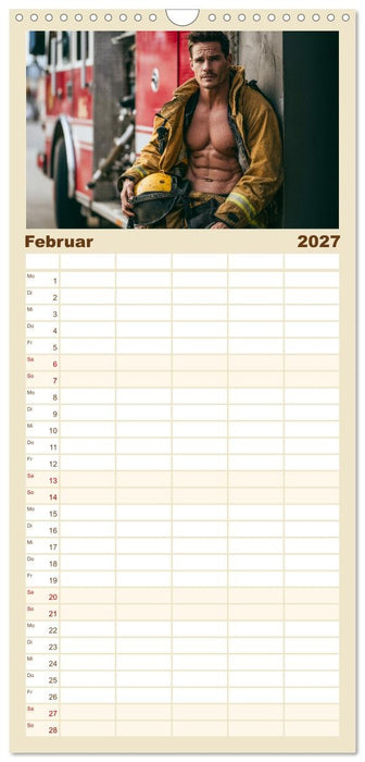 Feuerwehrmänner - Sexy Körper und heiße Flammen (CALVENDO Familienplaner 2027)