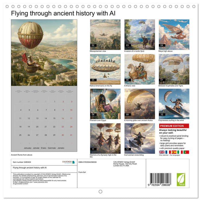 Flying through ancient history with AI (CALVENDO Monthly Calendar 2027)