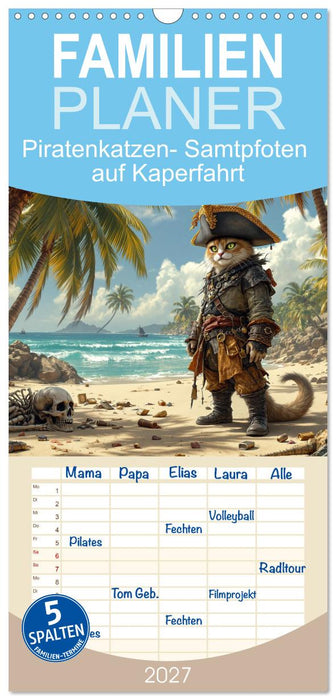 Piratenkatzen- Samtpfoten auf Kaperfahrt (CALVENDO Familienplaner 2027)