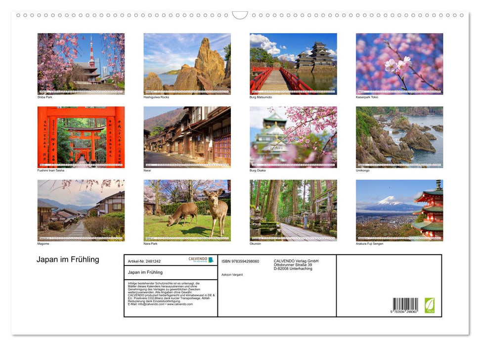 Japan im Frühling (CALVENDO Wandkalender 2027)