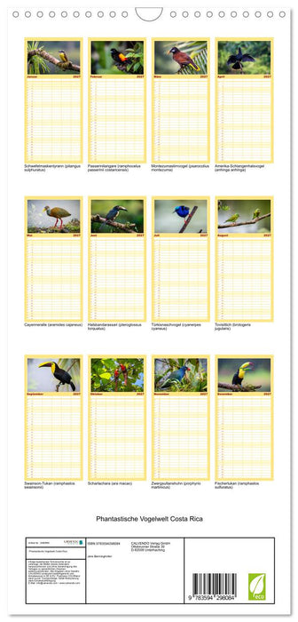 Phantastische Vogelwelt Costa Rica (CALVENDO Familienplaner 2027)