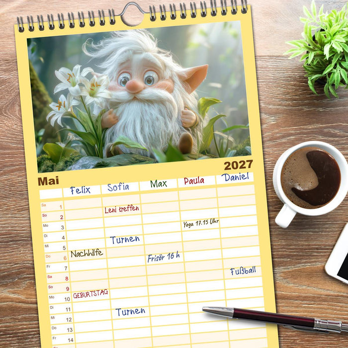 Zwergenland - Kinderkalender (CALVENDO Familienplaner 2027)