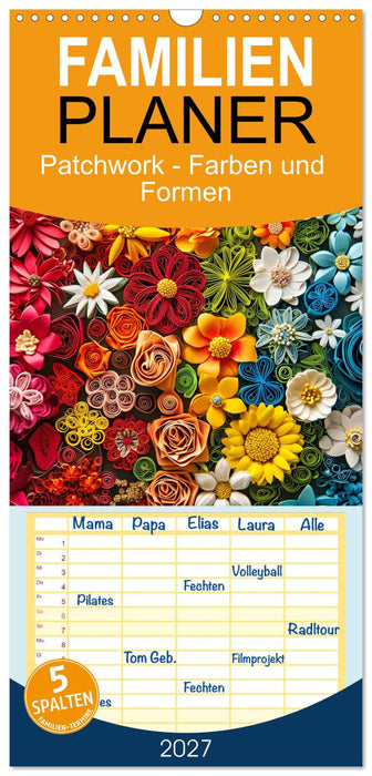 Patchwork - Farben und Formen (CALVENDO Familienplaner 2027)