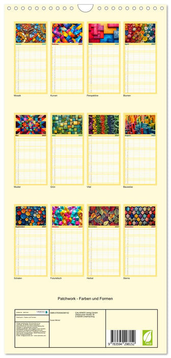 Patchwork - Farben und Formen (CALVENDO Familienplaner 2027)