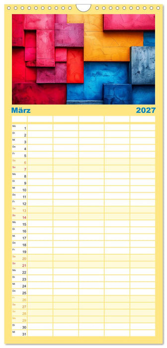 Patchwork - Farben und Formen (CALVENDO Familienplaner 2027)