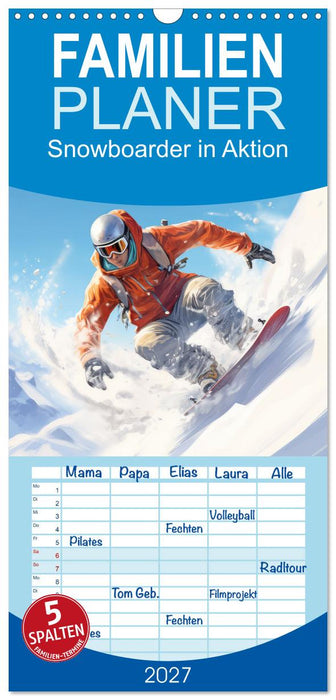 Snowboarder in Aktion (CALVENDO Familienplaner 2027)