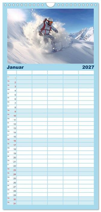 Snowboarder in Aktion (CALVENDO Familienplaner 2027)