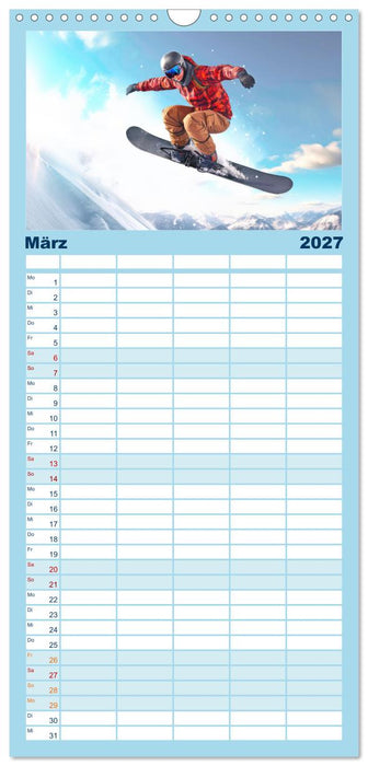Snowboarder in Aktion (CALVENDO Familienplaner 2027)