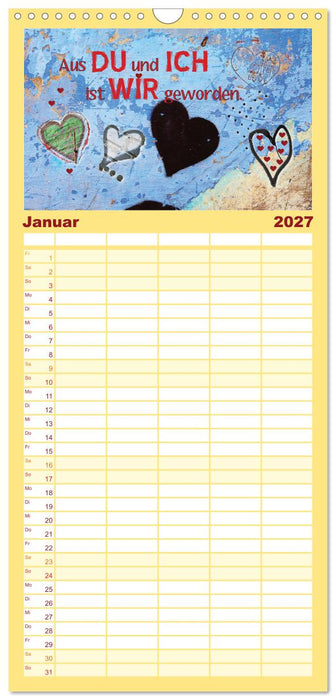 Herzig Liebesbotschaften (CALVENDO Familienplaner 2027)