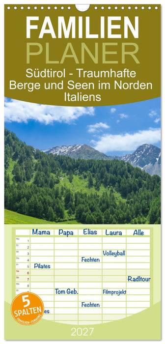 Südtirol - Traumhafte Berge und Seen im Norden Italiens (CALVENDO Familienplaner 2027)