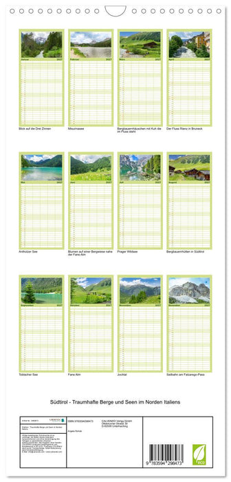 Südtirol - Traumhafte Berge und Seen im Norden Italiens (CALVENDO Familienplaner 2027)