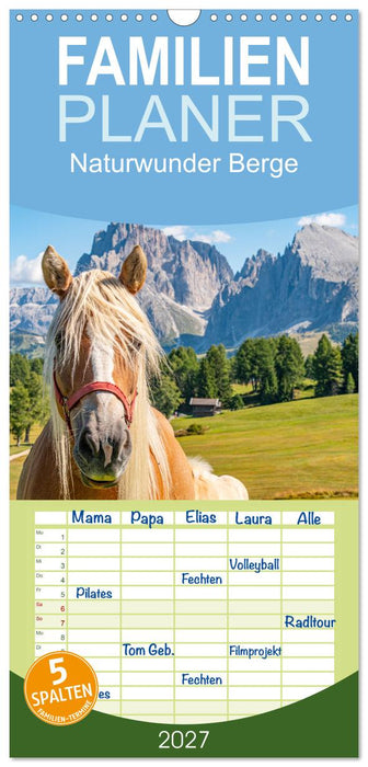 Naturwunder Berge (CALVENDO Familienplaner 2027)