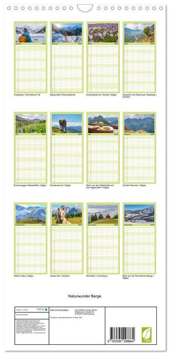 Naturwunder Berge (CALVENDO Familienplaner 2027)
