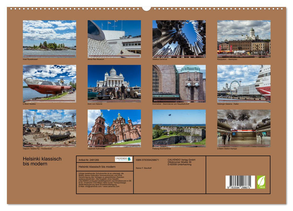 Helsinki klassisch bis modern (CALVENDO Premium Wandkalender 2027)