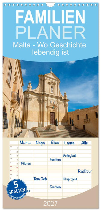 Malta - Wo Geschichte lebendig ist (CALVENDO Familienplaner 2027)