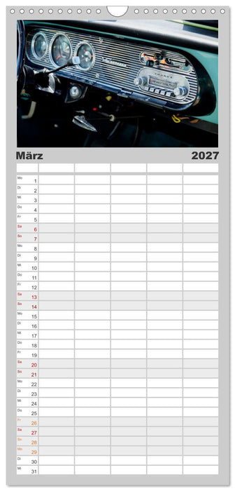 Oldtimer Innenansichten (CALVENDO Familienplaner 2027)