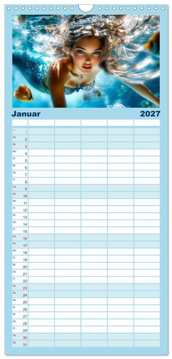 Geheimnisvolle Meerjungfrau (CALVENDO Familienplaner 2027)