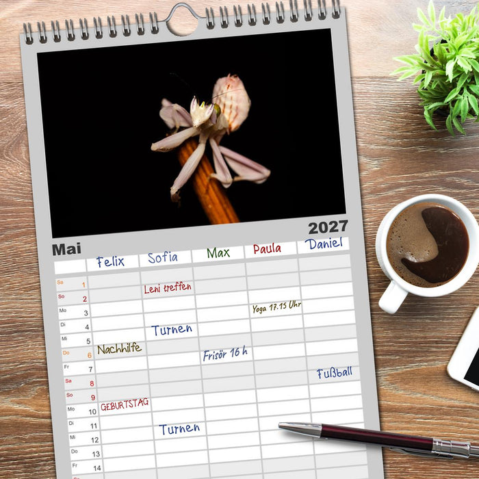 Die Orchideen Gottesanbeterin (CALVENDO Familienplaner 2027)