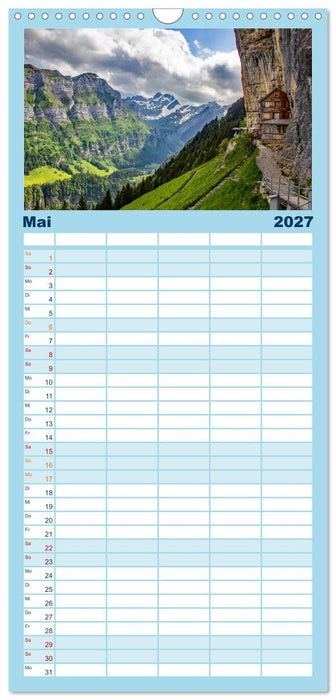 Grüezi in den Schweizer Bergen (CALVENDO Familienplaner 2027)