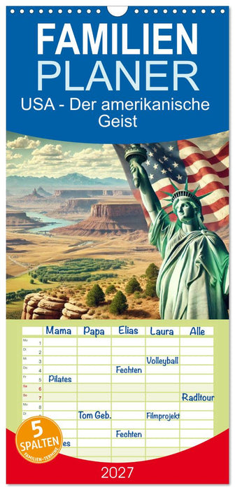 USA - Der amerikanische Geist (CALVENDO Familienplaner 2027)