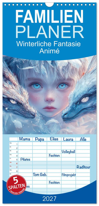 Winterliche Fantasie Animé (CALVENDO Familienplaner 2027)