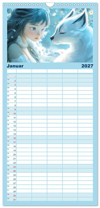 Winterliche Fantasie Animé (CALVENDO Familienplaner 2027)