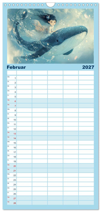 Winterliche Fantasie Animé (CALVENDO Familienplaner 2027)