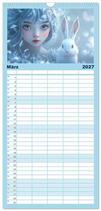Winterliche Fantasie Animé (CALVENDO Familienplaner 2027)