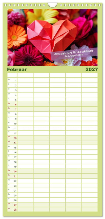 Origami Kalender der Achtsamkeit - Achtsamkeitskalender (CALVENDO Familienplaner 2027)
