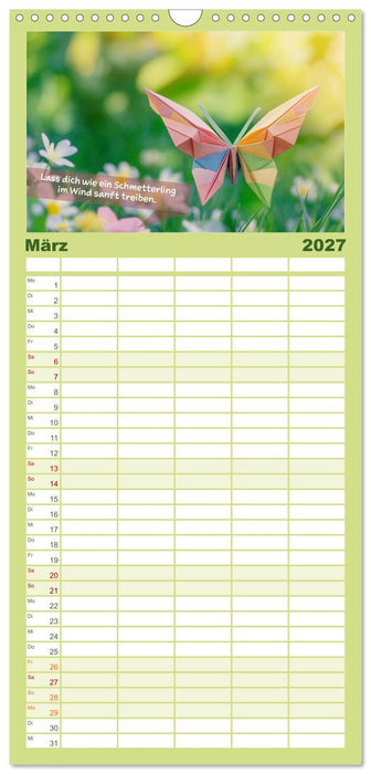 Origami Kalender der Achtsamkeit - Achtsamkeitskalender (CALVENDO Familienplaner 2027)