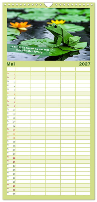 Origami Kalender der Achtsamkeit - Achtsamkeitskalender (CALVENDO Familienplaner 2027)
