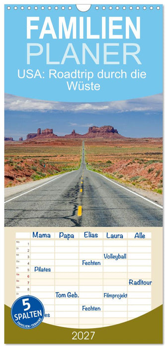 USA: Roadtrip durch die Wüste (CALVENDO Familienplaner 2027)