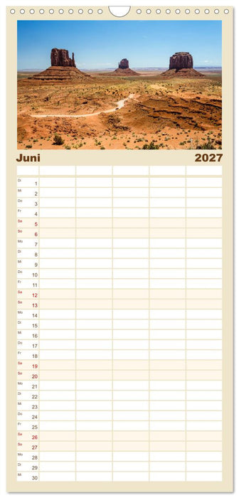 USA: Roadtrip durch die Wüste (CALVENDO Familienplaner 2027)