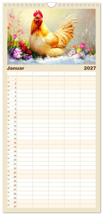 Im Glanz der Federn. Schöne Hühner in malerischer Harmonie (CALVENDO Familienplaner 2027)