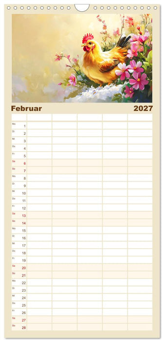 Im Glanz der Federn. Schöne Hühner in malerischer Harmonie (CALVENDO Familienplaner 2027)